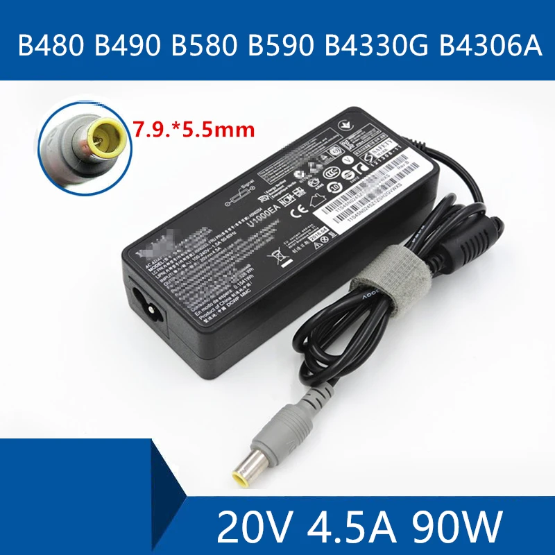 

Laptop AC Adapter DC Charger Connector Port Cable For Lenovo B480 B490 B580 B590 B4330G B4306A 20V 4.5A 90W
