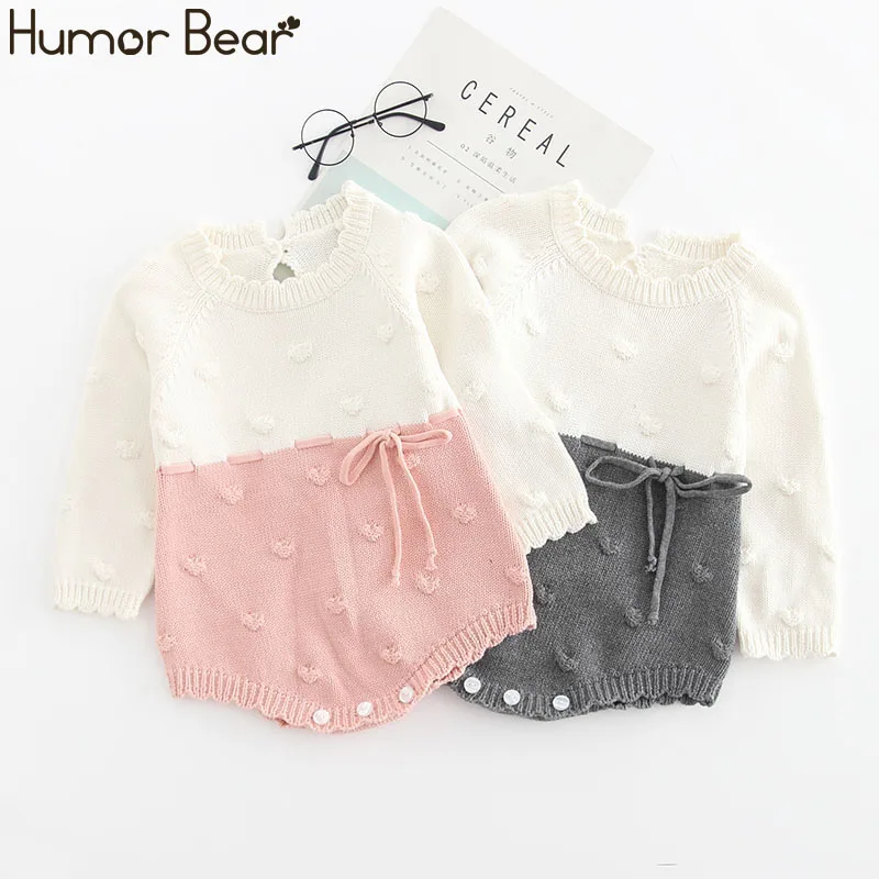 Humor Bear/Новинка года, осенне-зимняя модная одежда для маленьких девочек вязаный свитер с длинными рукавами+ шорты, комплекты детской одежды, вязаный комплект