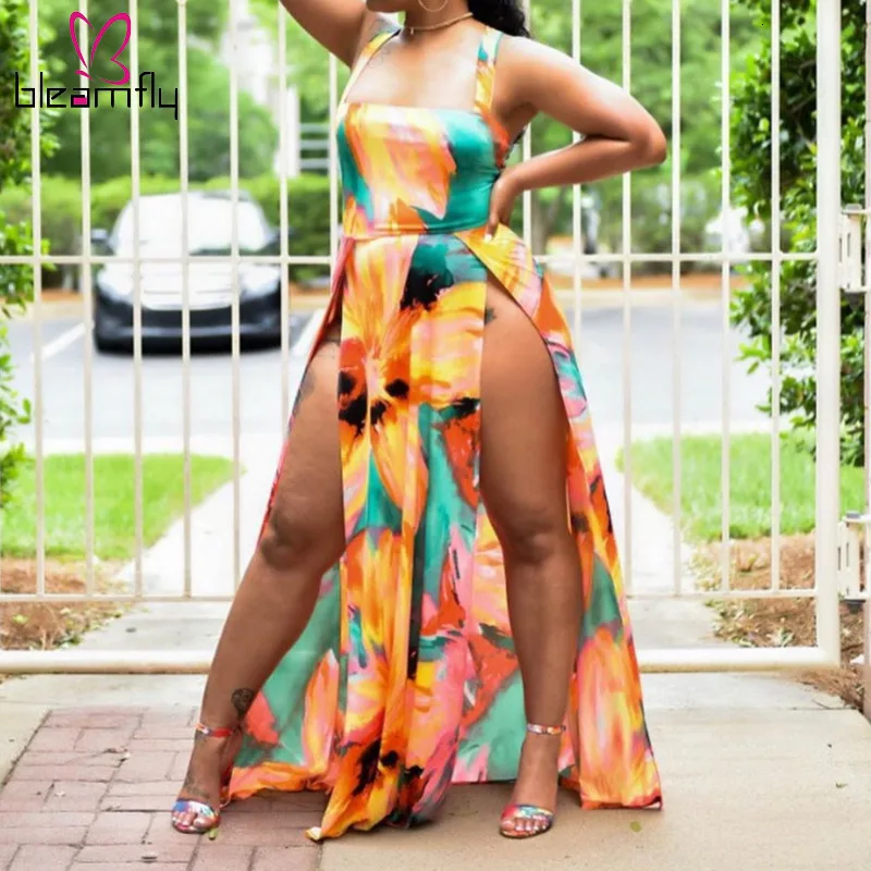 Женские Платья с цветочным принтом бретельками на шнуровке открытой спиной