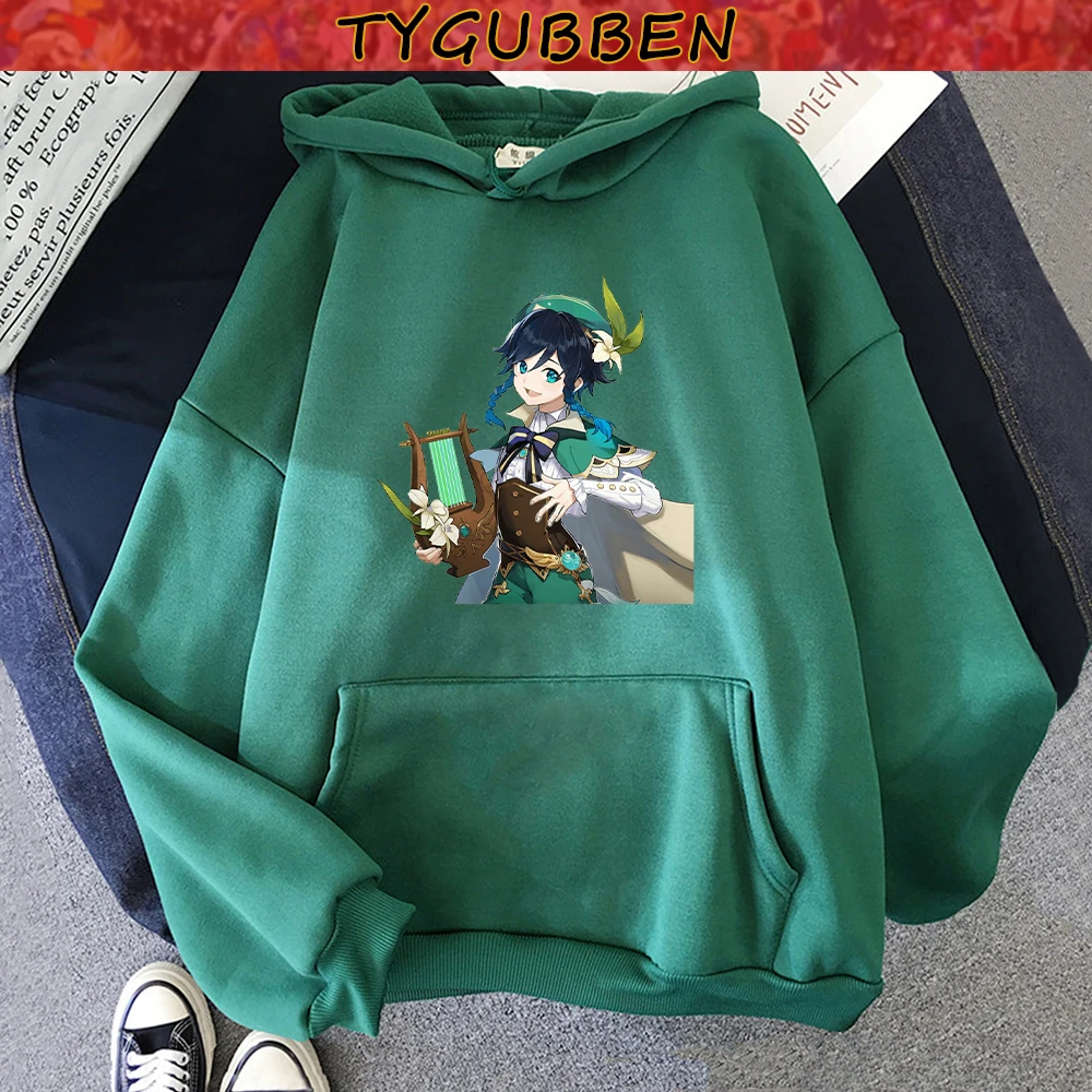 

Лидер продаж, женские свитшоты с принтом Genshin Impact Venti, пуловеры, свитшоты с длинным рукавом Y2K, топы, одежда, зимняя Женская толстовка