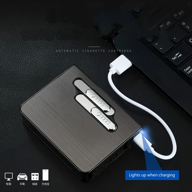 Портативный USB чехол для электронной сигареты с двойной дуговой зажигалкой 12 шт.