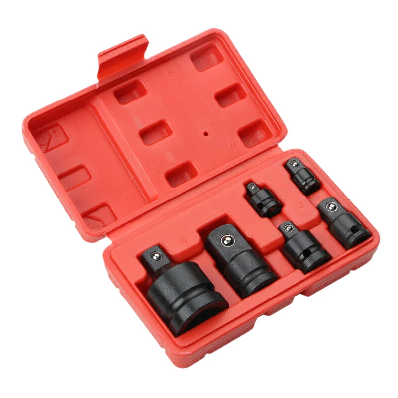 6PCS Impact Reducer & Sleeve Adapter Socket Wrench 1/4 1/2 3/8 3/4 Drive Air Ratchet Breaker Drive Spanner Set