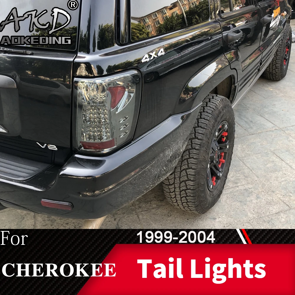 

For Car Jeep Grand Cherokee Tail Lamp 1999-2004 LED Fog Lights Day Running Light DRL Tuning Car Accessories SRT Tail Lights