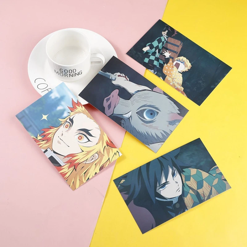 

21Pcs/Set Anime Jujutsu Kaisen Demon Slayer Kimetsu No Yaiba Kamado Tanjirou Nezuko Photocard Lomo Card For Kids Gift Collection