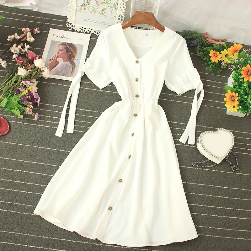 Платье женское однобортное Винтажное с пышными рукавами повседневное пикантное