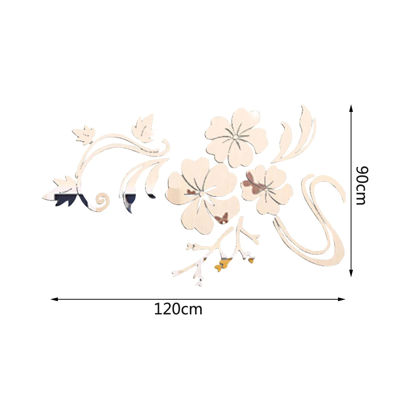 1 set Exquisite Flower 3D Mirror Wall Stickers Removable Decal Art Mural Home Bedroom TV acrylic Background Decoration | Дом и сад