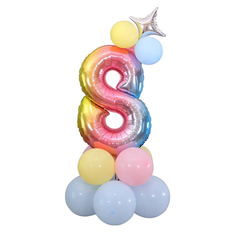 

Baby Aluminum Foil Balloon Package Birthday Party Ballons Decoration Digital Road Leads