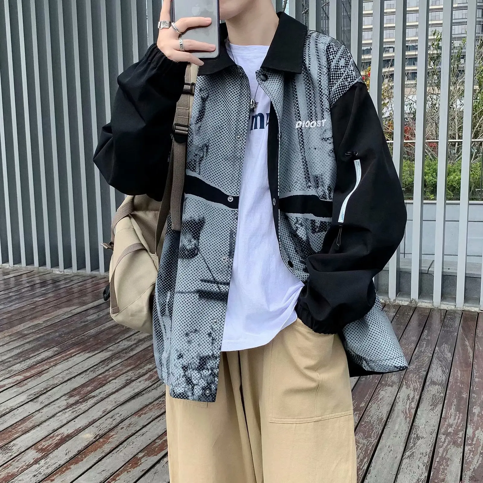 

2021 jacket men's new ins tide casual spring spring Hong Kong style retro baseball uniform large size gentle wind jacket