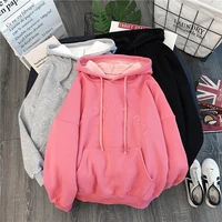 2021 winter warm sweater hoodie letter simple joker leisure sports pullover korean style loose trendy womens pullover clothing