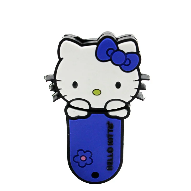 Usb-накопитель JASTER hello kitty с кошкой, 3 цвета, специальный подарок, Модный USB 2,0 с мультяшными животными, 32 ГБ, 16 ГБ, 64 ГБ, 8 ГБ, 4 Гб, usb-флешка - Цвет: Blue