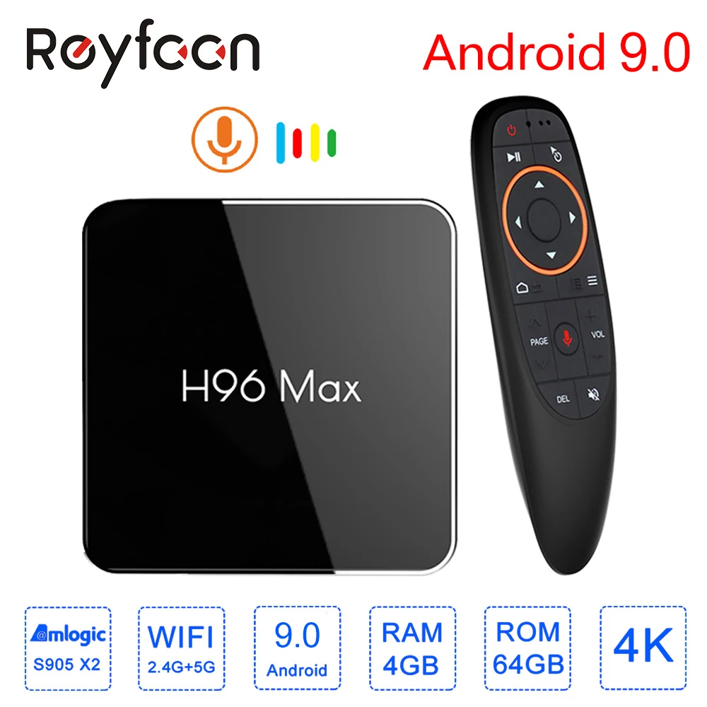 Android 9 0 4 Гб 64 Smart TV Box H96 MAX X2 Amlogic S905X2 поддержка 1080p 4K 60fps Google Play Store Youtube 32 16