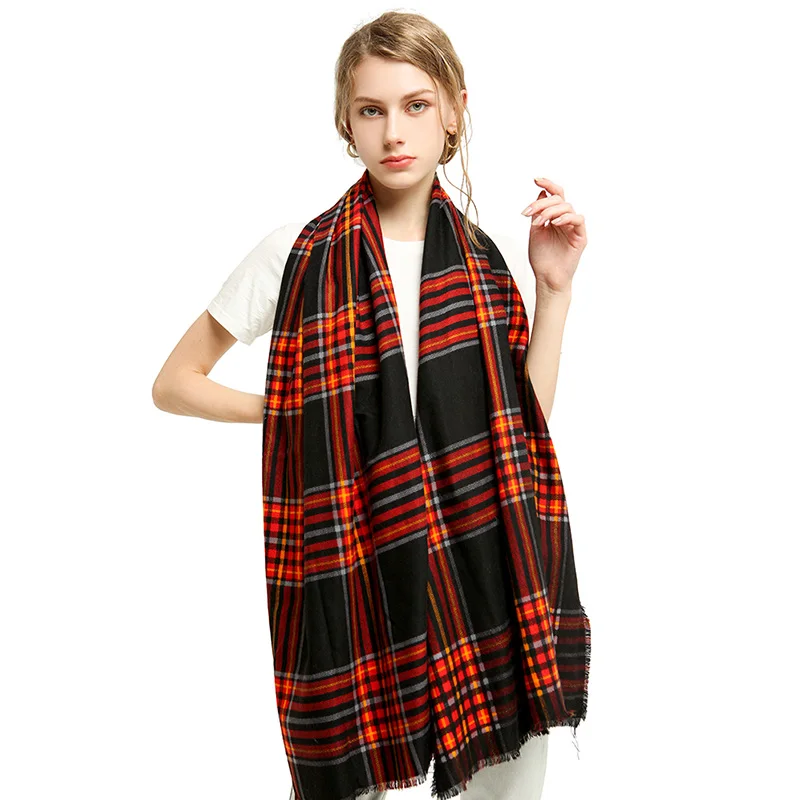 FS Luxury Brand Big Long Wrap Shawl Plaid Scarf For Women Wide Lattices Blanket Tippet Warm Woman Winter Neck Protection |