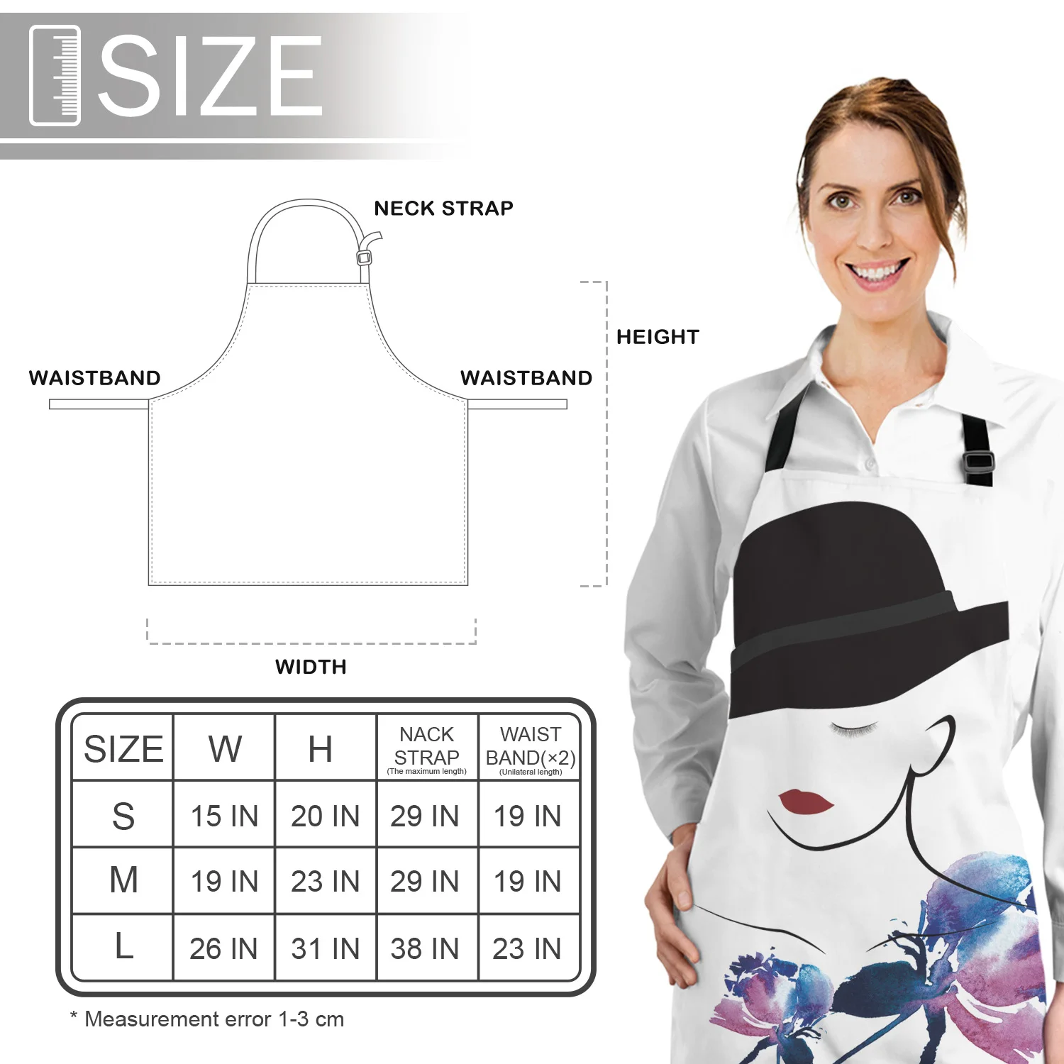 

Kitchen Apron High Cold Woman Flower Sleeveless Canvas Aprons for Men Women Home Cleaning Tools