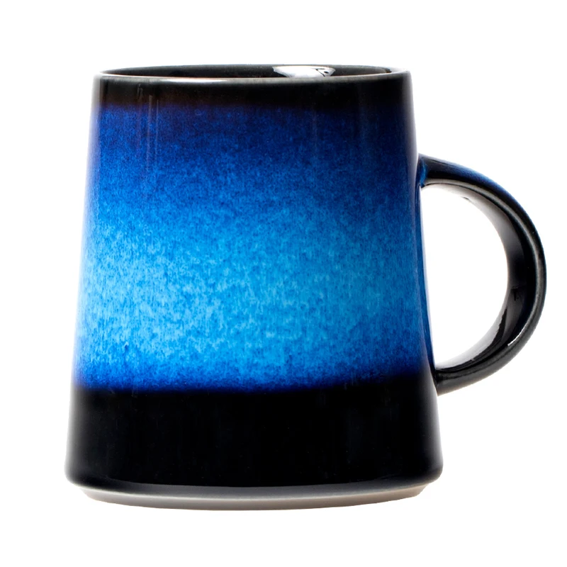

Классическая керамическая кружка ручной работы со звездным синим градиентом, керамическая кофейная чашка пасторального качества