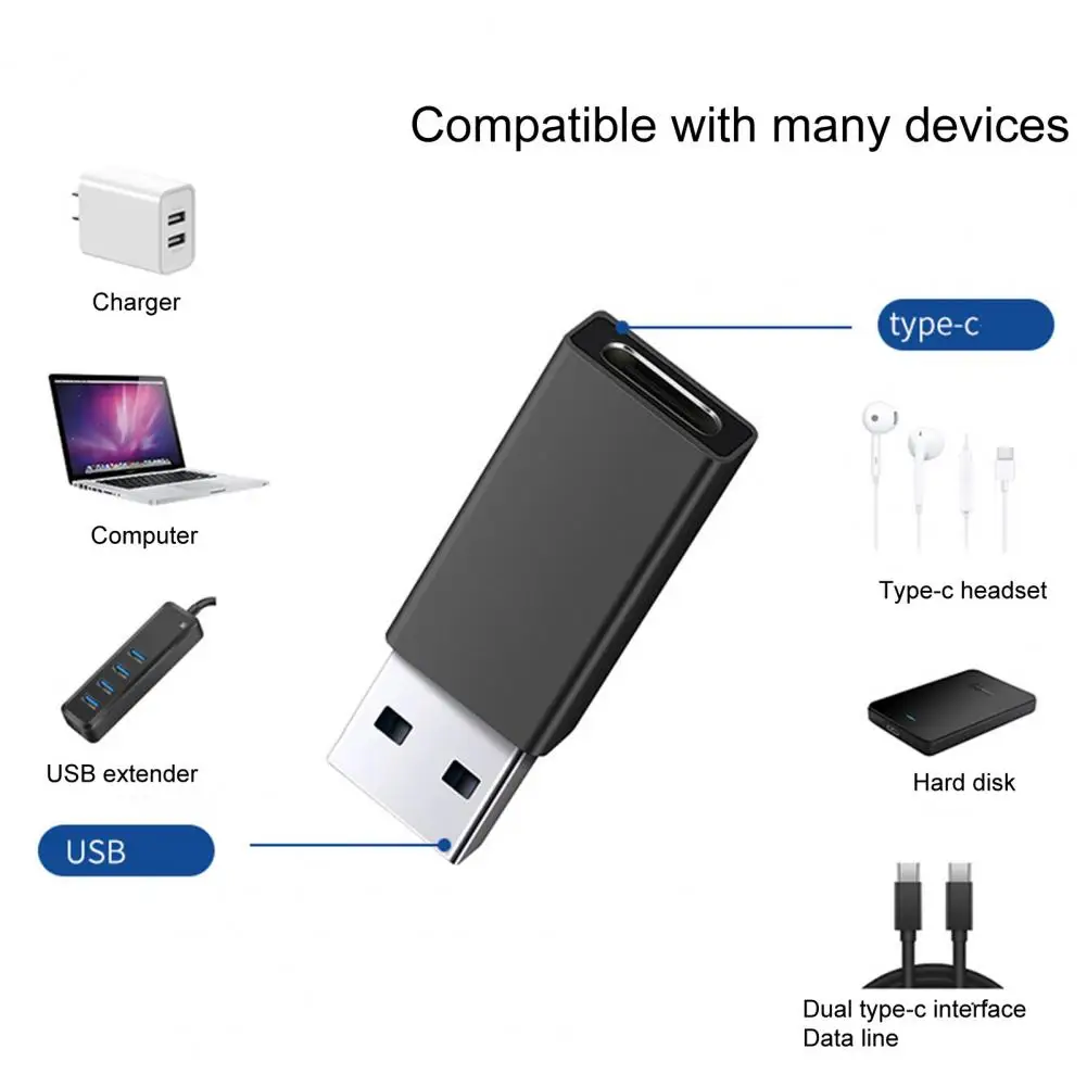 

1pcs Charger Adapter Charging Data Transmission Aluminum Alloy Type-c Female to USB 3.0 Converter for Mobile Phone