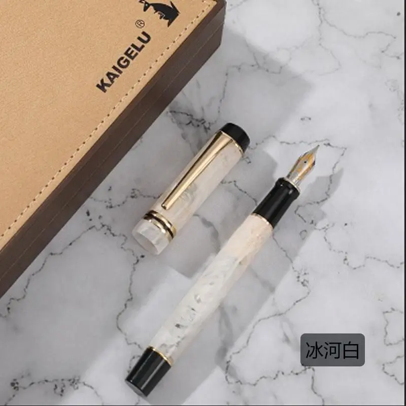 Kangaroo Kaigelu 316 Celluloid Nature Caligraphy Fountain Pen Xylonite Daily Screw Cap Gift Office Business Colorful Marble | Канцтовары
