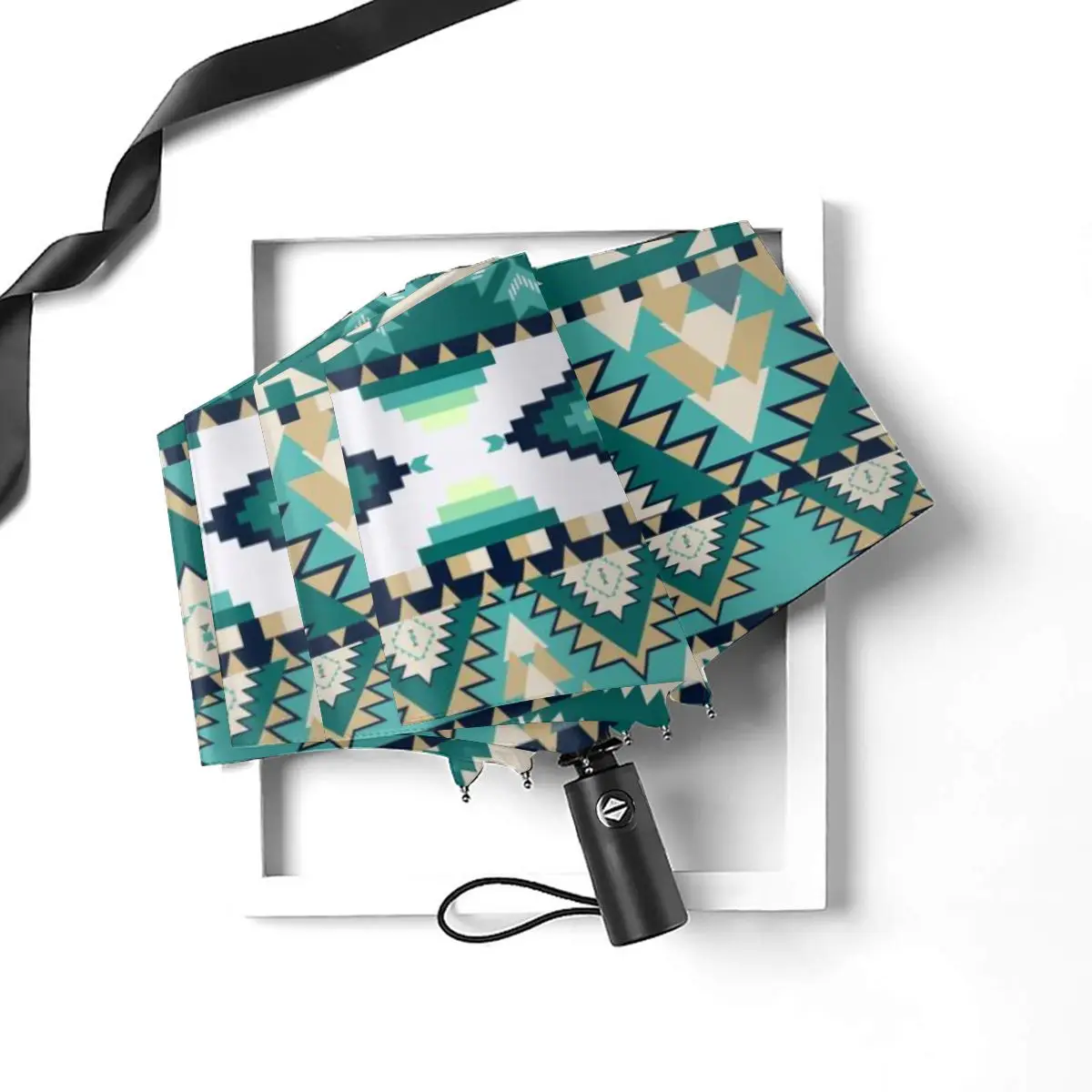 Prezzo Automatico Ombrello Pioggia Donne Three-ombrello Di Aztechi Verde Antivento Ombrello Femminile Impermeabile Parasole