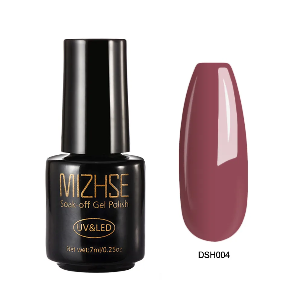 DSH004 MIZHSE 7 мл; Гель-лак для ногтей лак для длительного маникюра отмачиваемый светодиодный Гель-лак для ногтей красная серия чистый цветной гель лак для ногтей, маникюр дизайн - Цвет: DSH004
