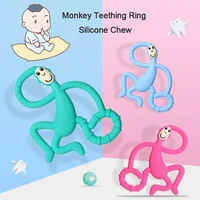 silicone baby teether toys toddler monkey teething ring chew dental care toothbrush nursing bead baby shower gifts