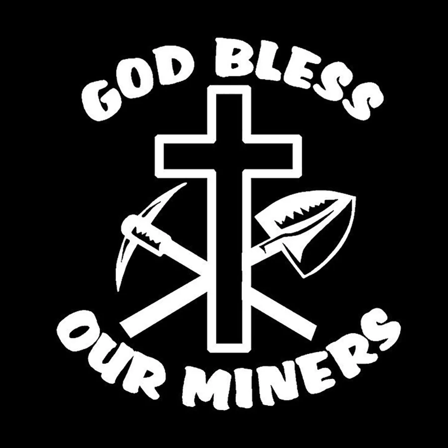 15*15 см Виниловая наклейка для угольного шахтера God Bless Our Miners Car Truck виниловая