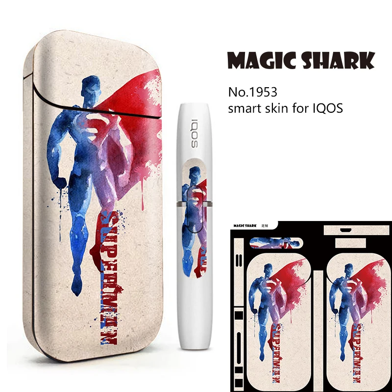 Волшебная Акула камуфляж кунг-фу панда луна Наклейка Обложка Flim Для IQOS 2 4 Plus Чехол