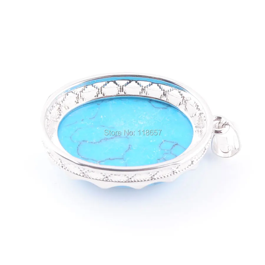 Синий Howlite Opalite Aventurine драгоценный камень с серебряным покрытием Овальный бисер