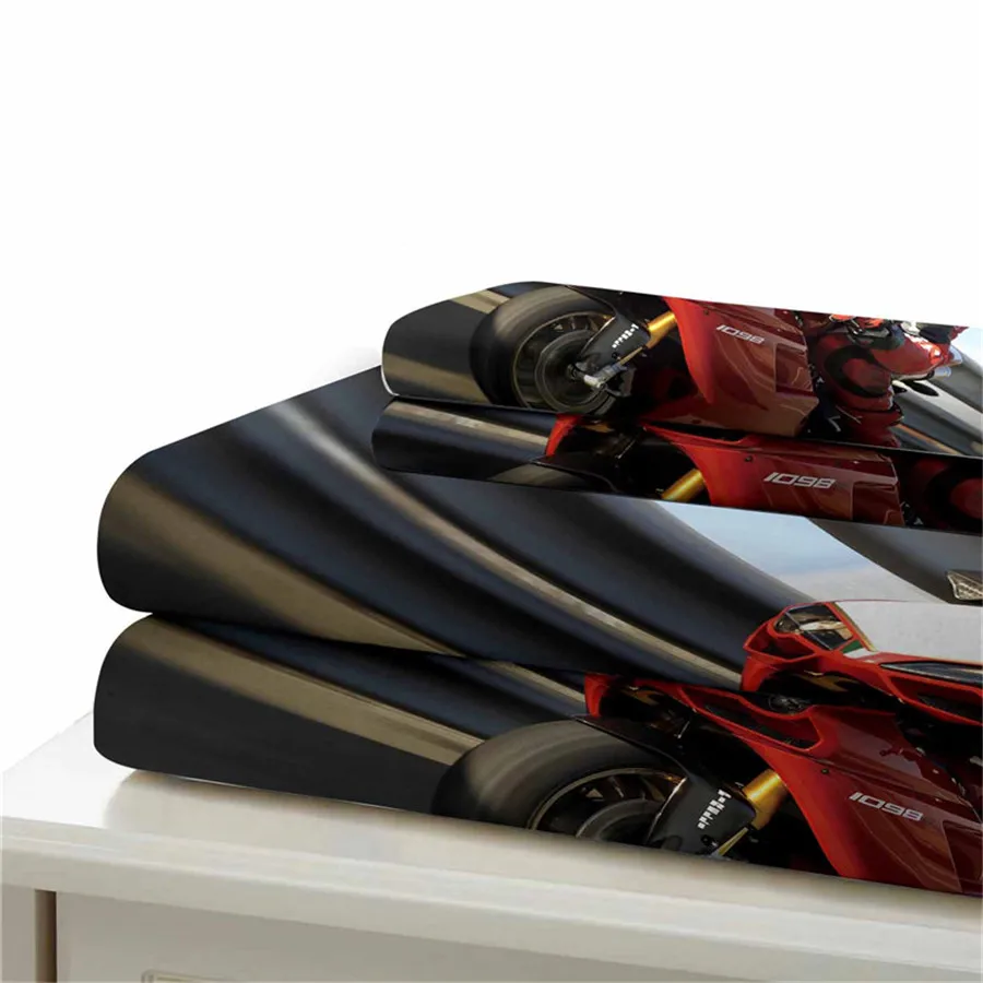 HELENGILI 3D Постельное белье с принтом &quotмотоцикл&quot постельное Bedcloth Наволочка на