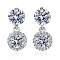 womens luxury shiny zircon stone drop earrings crystal dangle earring accessories female trendy wedding ear jewelry best gift