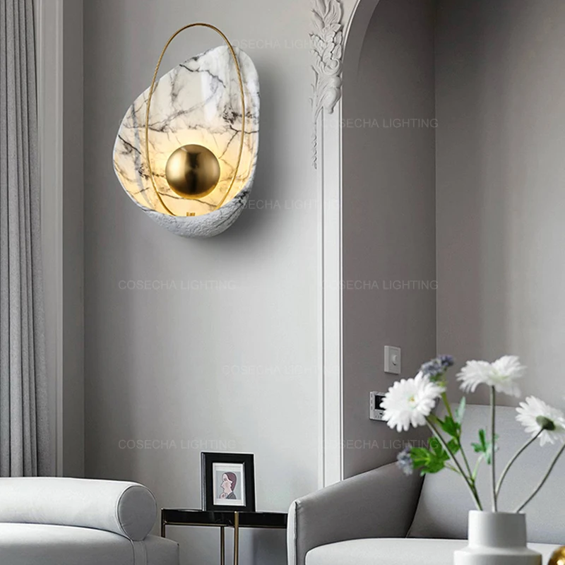 Белый корпус настенный светильник черный стены Бра скандинавский украшения