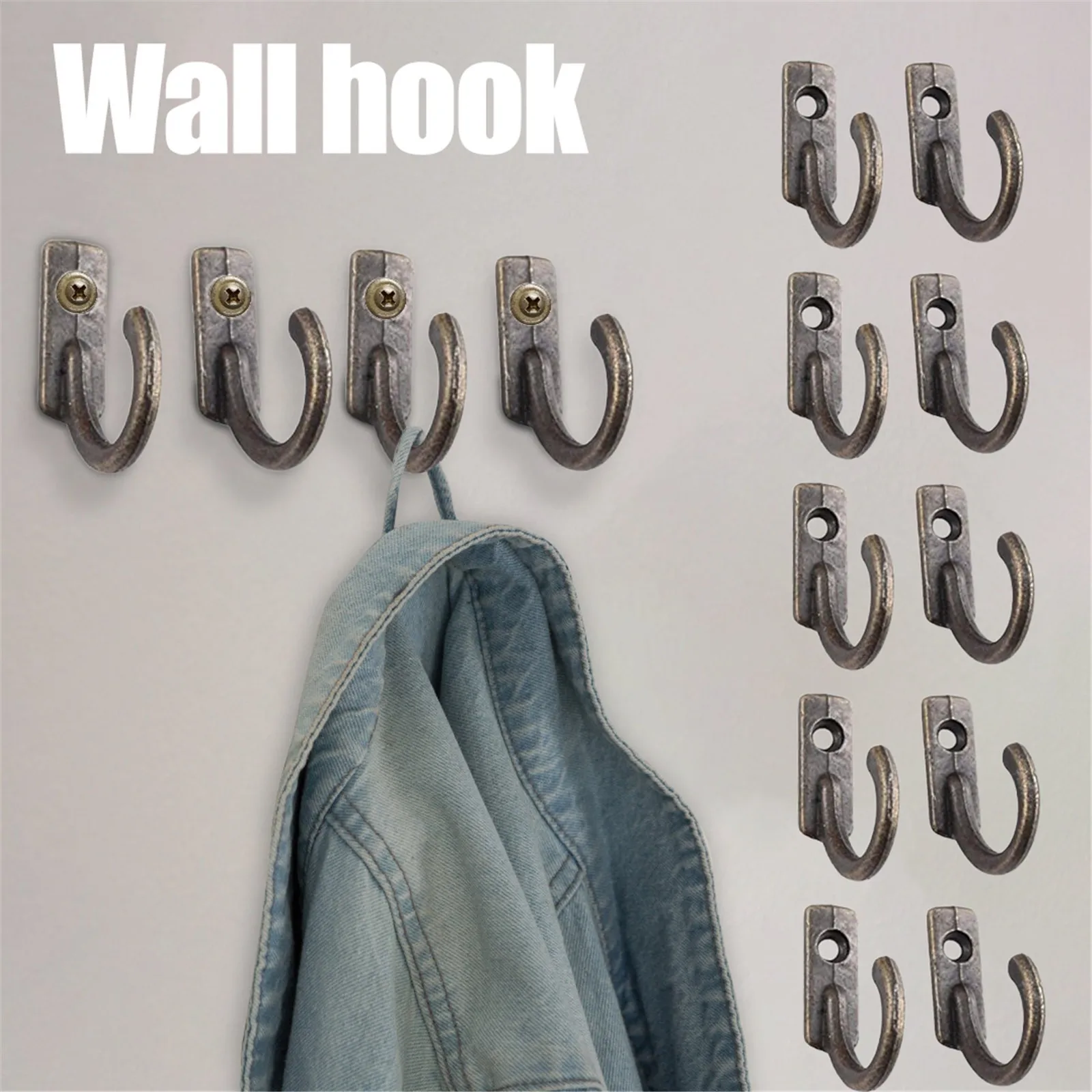 

10PCS Self Adhesive Home Kitchen Wall Door Hook Key Holder Rack Towel Hanger Bathroom Rack Hooks Multi-Purpose Storage Hooks