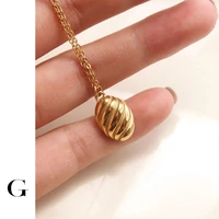 ghidbk croissant shape stainless steel pendant necklaces for women ladies twisted ins style trendy stacking clavicle necklace