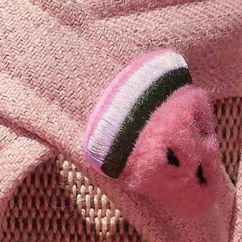 36-45 yards Lovely indoor cool slippers women's antiskid strawberry cotton hemp household shoes couple cartoon flax slippers