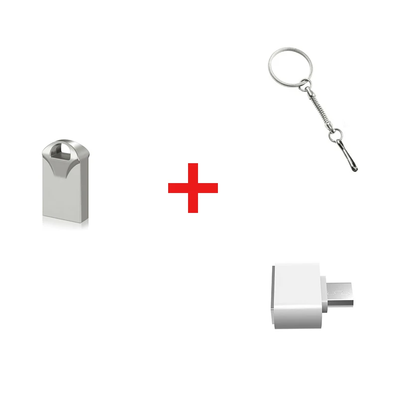 Мини usb флеш-накопитель, металлическая флешка, usb 3,0, карта памяти для ключей, 128 ГБ, 64 ГБ, 16 ГБ, 8 ГБ, 4 Гб, 32 ГБ, флеш-накопитель, u-диск, сделанный на заказ с логотипом - Цвет: free micro adapter