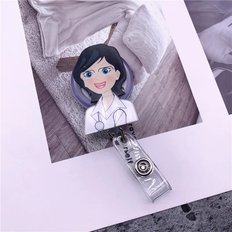 Card Holder Name Tag Lanyard Keychain Badge With Nurse Accessories Retractable | Канцтовары для офиса и дома