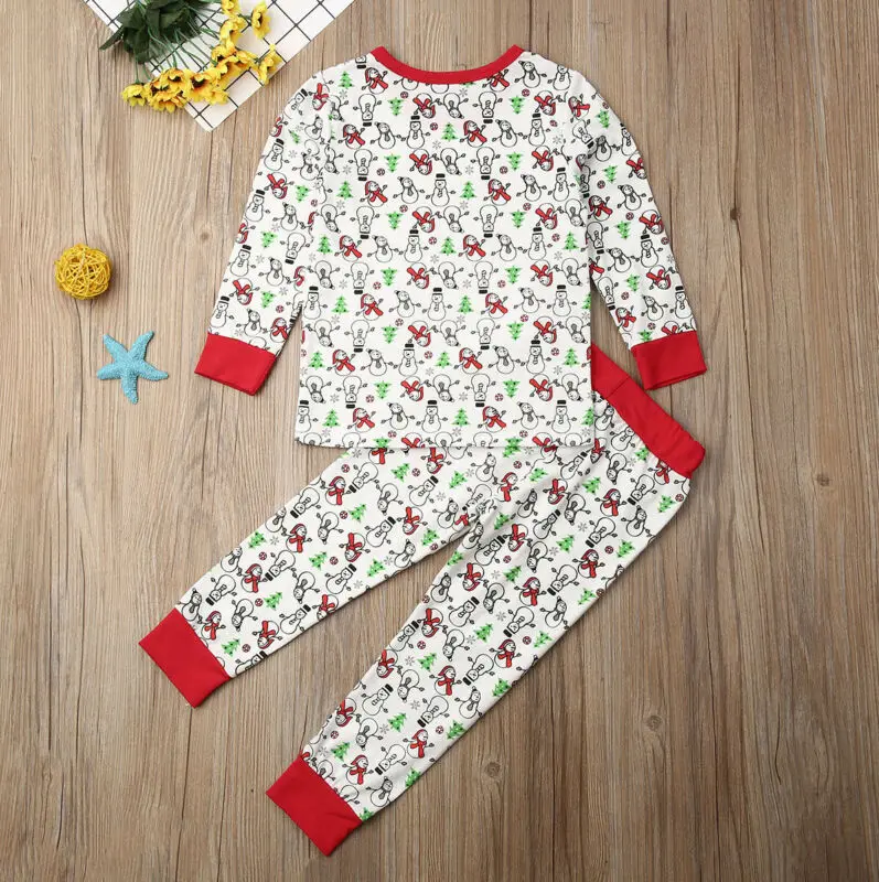 Рождественский пижамный комплект для маленьких мальчиков и девочек