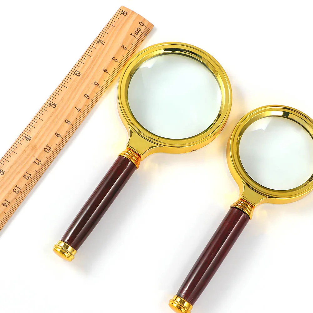 

10X Handheld Magnifying Glass 60mm/70mm/80mm/90mm Loupe Portable Magnifier For Jewelry Appreciating Newspaper Reading