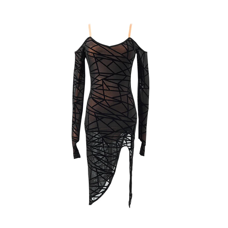 

Latin Dance Costumes For Women Adult Long Sleeve Sexy Practice Clothes Modern Dance Competition Dress Samba Dancewear DWY4883