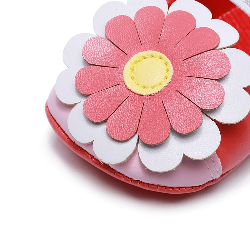 

Flower Baby Girls Shoes PU leather First Walkers Soft Soled Non-slip Footwear Crib Shoes