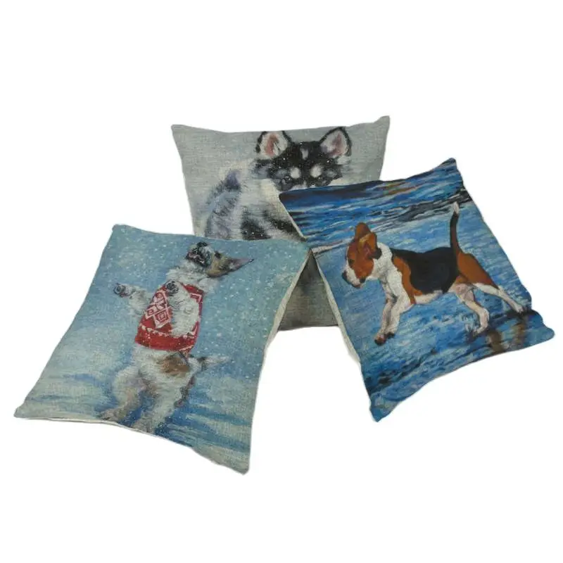 Чехол для подушки FunyDog Husky наволочка Pitbull Shepherd Bull Housse De Coussin декоративная из хлопка
