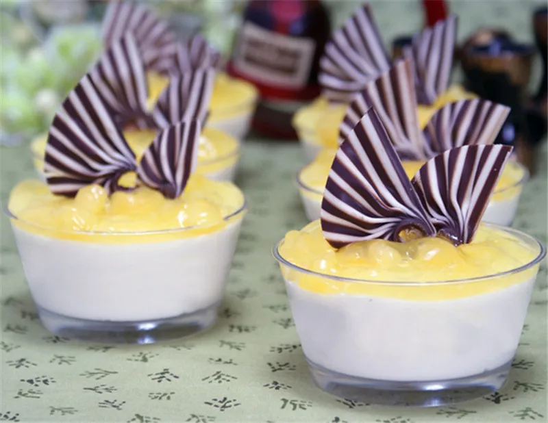 10 шт. чашки для торта инструменты выпечки Tiramisu мусс пластиковая чашка Квадратный