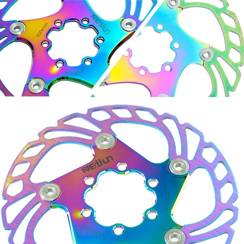 

MEIJUN MTB Mountain Bike Floating Brake Rotor Cooling Brake Rotors Down Hill Floating Bicycle Brake Six Nail Disc Colorful