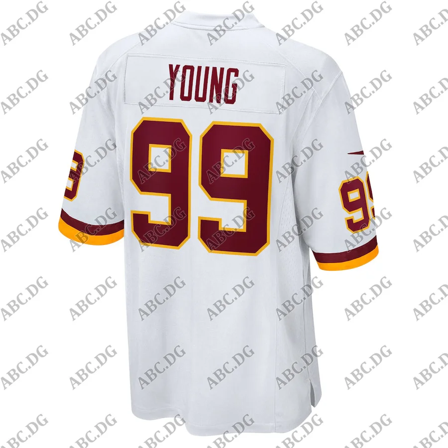 

Customized Stitch Men Women Kid Youth Washington Chase Young White Game Jersey 4XL 5XL 6XL
