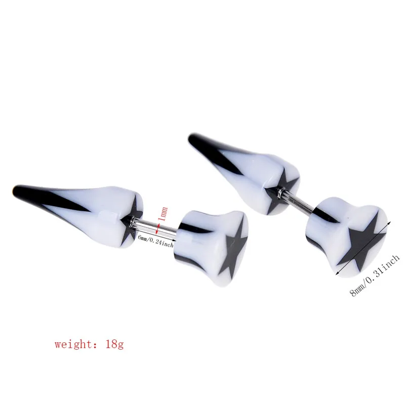 Pinksee 2pcs/lot Creative Candy Color Acrylic Stainless Steel Ear Piercings Profile Fake Plugs Puncture Body Jewelry | Украшения и