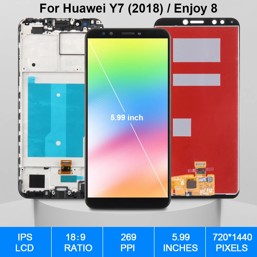 Original Huawei Y7 2018 pantalla LCD Digitalizador de pantalla t&aacute;ctil para Huawei disfrutar de 8 Y7 Pro Y7 primer 2018 LDN L01 piezas de repuesto-1