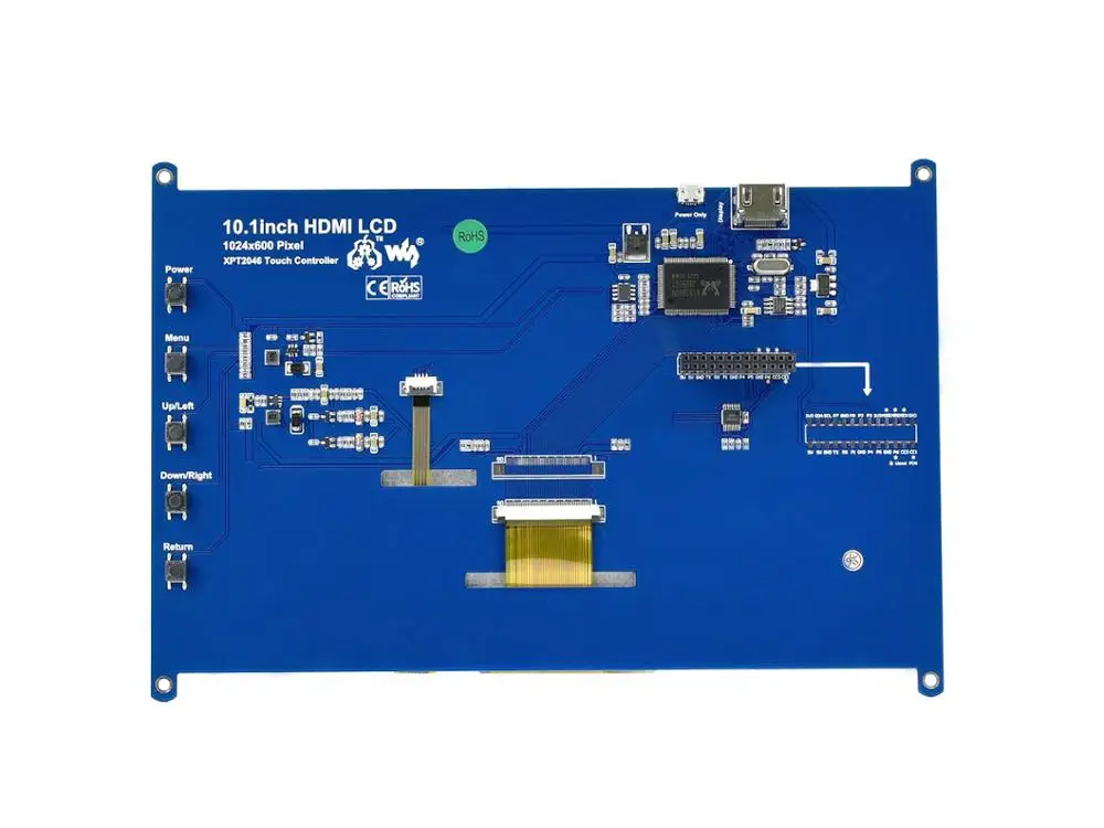 Waveshare 10 1 дюймовый HDMI ЖК монитор резистивный сенсорный экран 1024*600 разрешение
