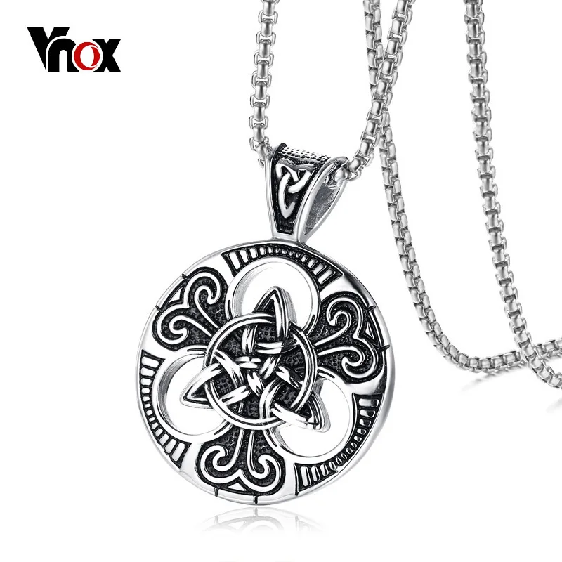 Винтажное ожерелье Vnox кулон для мужчин религиозные украшения 24-дюймовая цепочка