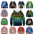 Рождественский Детский свитшот с 3D принтом для девочек; Модная детская толстовка из полиэстера; Одежда с длинными рукавами для маленьких мальчиков; Poleron