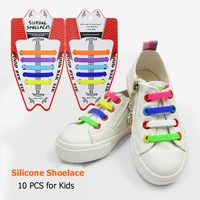 10pcspair kids children elastic silicone shoelaces sneakers non tie shoelaces child shoes laces baby sports athletic fit strap