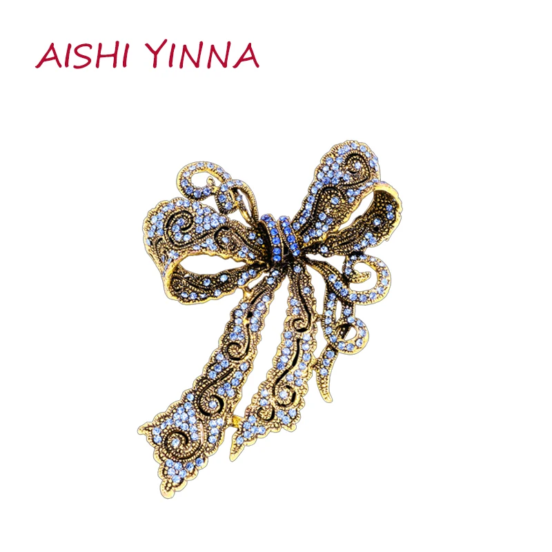 

AISHI YINNA Hot Sale Creative Retro Palace Brooch Alloy Plating Retro Bow Women's Corsage High-End Accessories Brooch