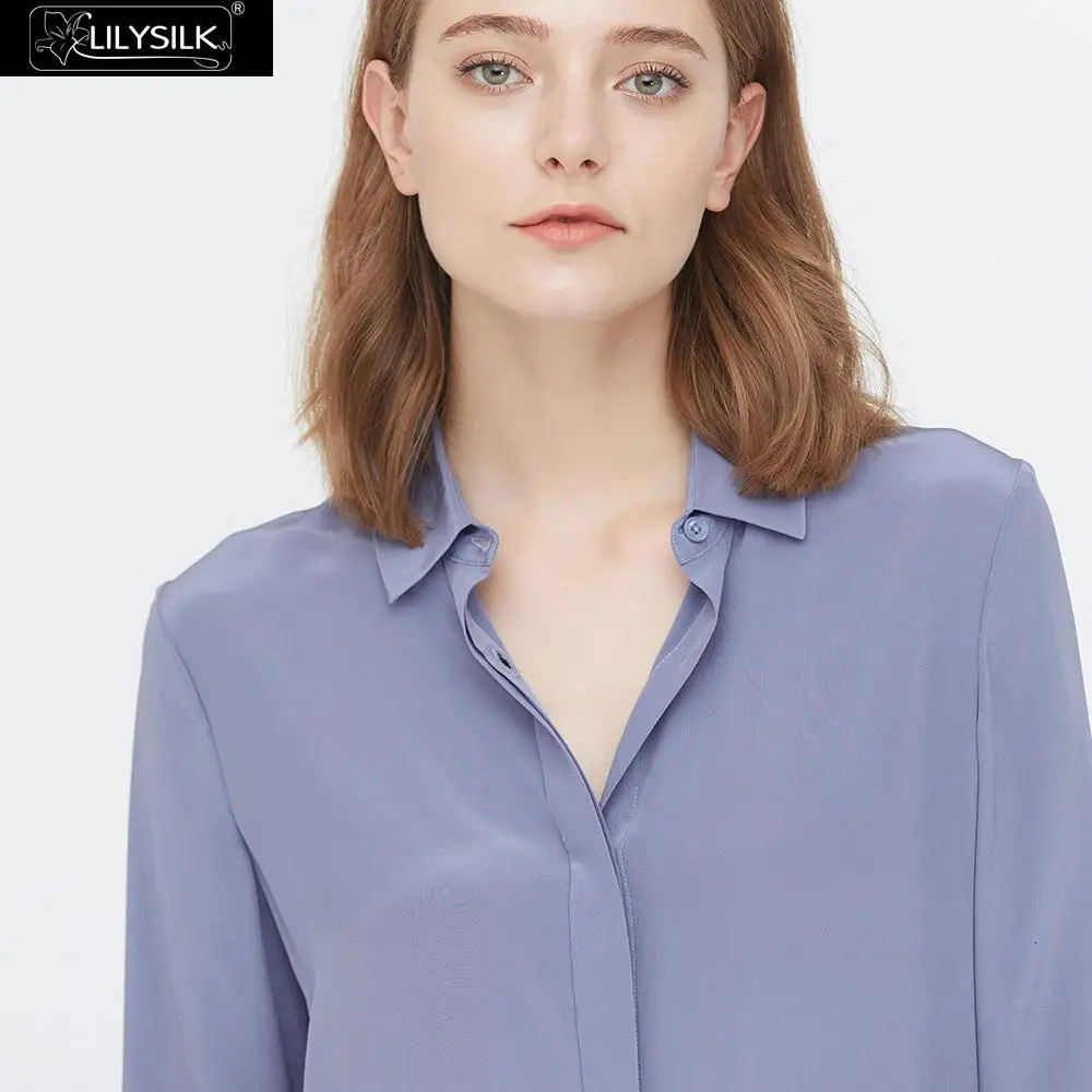 LilySilk рубашка 100 шелковая блузка женская повседневная одежда универсальная